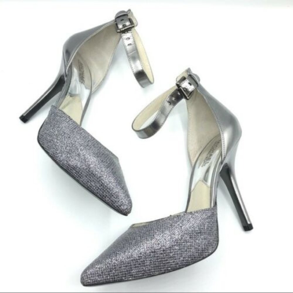 Michael Kors Brena ankle strap heels glitter
